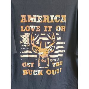 Mens Patriotic T-Shirt ,  America Love It‎ or Get The Buck Out size XXL